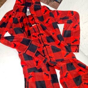 Red and Black Plaid Pajama Set with Dinosaur 🦖 Pattern size 8